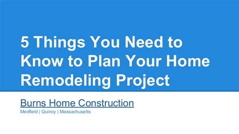 5 Things You Need To Know To Plan Your Home Improvement Project