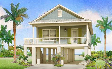 Elevated house plans are primarily designed for homes located in flood zones. Fish Hawke (With images) | Small beach houses, Stilt house ...