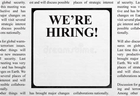 job ad in newspaper stock image image of medium aspirations 51248671