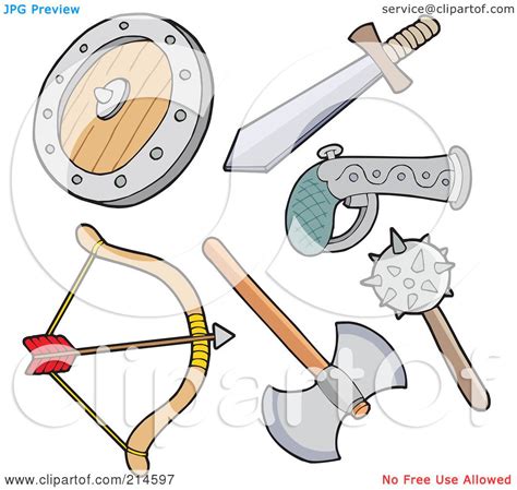 Royalty Free RF Clipart Illustration Of A Digital Collage Of Weapons By Visekart