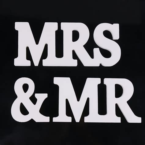 Mr And Mrs Wedding Sign 8cm Wedding Decoration Mr And Mrs Letters White