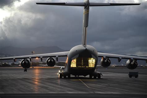 A C 17 Globemaster Iii From The 535th Airlift Squadron Sits On The