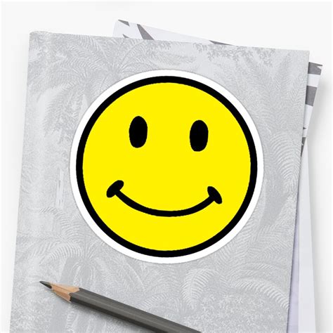 Retro Round Smiley Face Yellow Smile Sticker By Hiway9