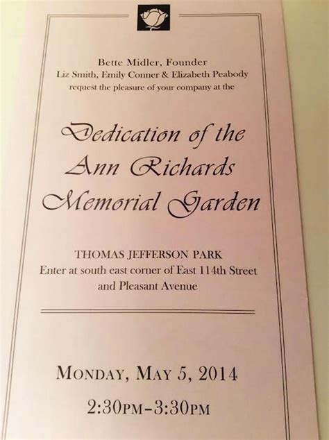 Feisty Former Texas Governor Remembered With Ny Garden Dedicated By Bette Midler And Liz Smith