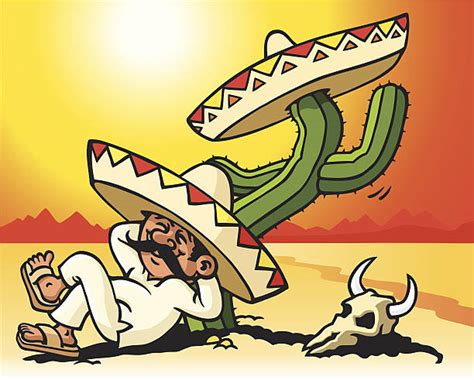 Best Mexican Sleeping Sombrero Illustrations Royalty Free Vector