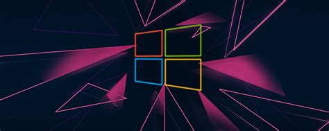 1200x480 Resolution Windows 10 Neon Logo 1200x480 Resolution Wallpaper