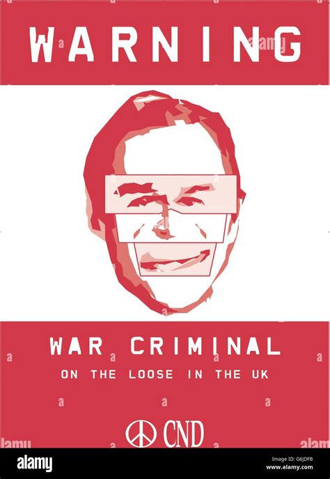 One Placards Branding Us President George Bush War Criminal Hi Res