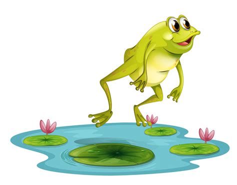 A Jumping Frog At The Pond 520517 Vector Art At Vecteezy