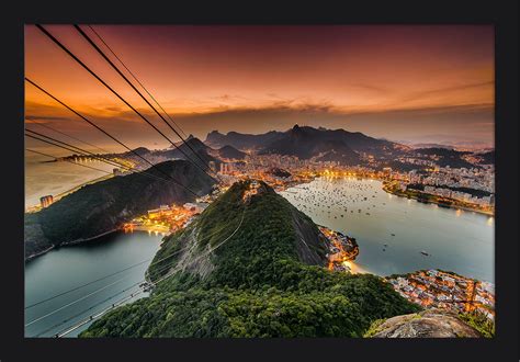 Rio De Janeiro Brazil City At Night Lantern Press Photography