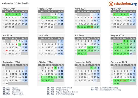 Kalender Mit Feiertagen Berlin 2024 Gayla Johanna