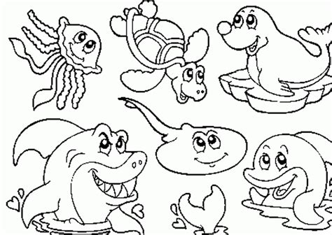 Animal Coloring Pages Of Ocean Animals Coloring Home