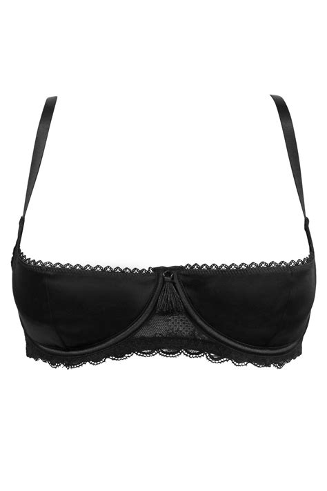For Your Eyes Only Underwired Quarter Cup Bra Black Pour Moi Clothing