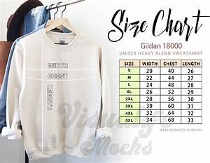 Gildan Size Chart Gildan 18000 Size Chart Sweatshirt Size Etsy