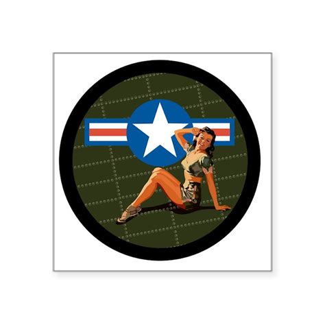 Air Force Pinup Girl Sticker Square Air Force Pinup Girl Square