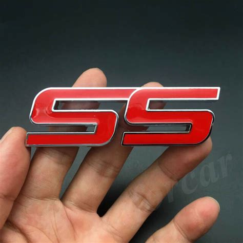 Red Metal Ss Emblem Car Badge Sticker Decals For Chevrolet Chevy Impala