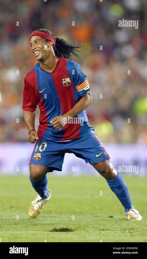 Barcelonas Ronaldinho In Action During The Gamper Trophy Fc Barcelona