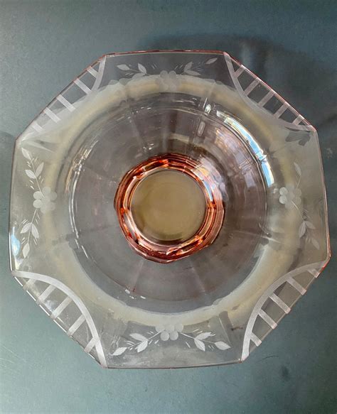 Pink Imperial Molly Depression Glass Console Bowl Centerpiece Etsy