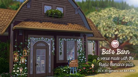 Rustic romance stuff for sims 4, sims 4 cc, download, free, mods, fan made stuff pack, custom content, resource, the sims book, maxis match, alpha, male, female BAB'S BARN A RUSTIC ROMANCE STUFF PACK BUILD SIMS 4 - The Sims Book