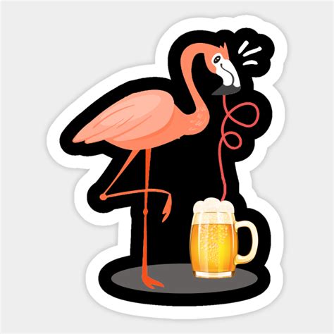 Flamingo Drinking Beer Summer Flamingo Sticker Teepublic
