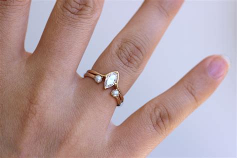 Marquise Engagement Ring Minimalist Engagement Ring Artemer