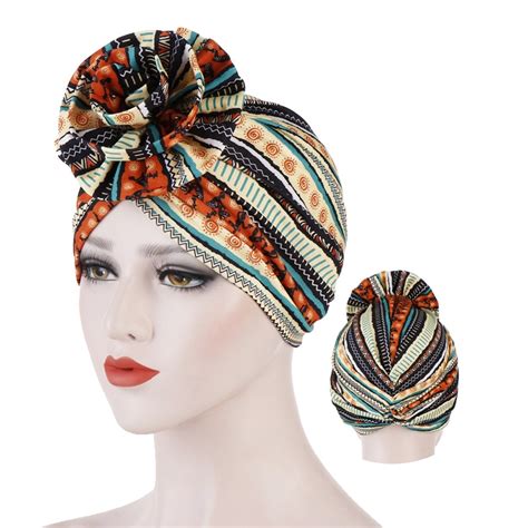 Adult Lady Turban Cap Flowers Trendy Print Cotton Inner Hijabs Muslim