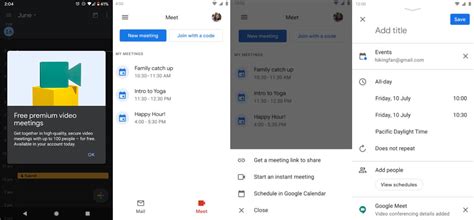 To create a new meet video meeting or add a link in a google calendar event, you must be signed in to a google account. Google Meet full integration coming to Gmail mobile App ...