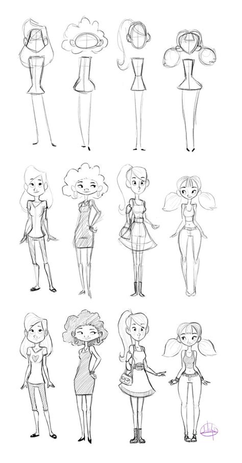 Woman Body Drawing Step By Step Cartoon Woman Drawing Body Draw Step