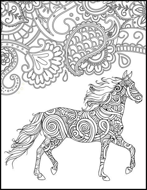 Horse Coloring Page for Adults Horse Adult Coloring Page | Etsy