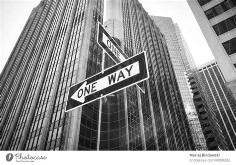 One Way Street Signs In New York City A Royalty Free Stock Photo