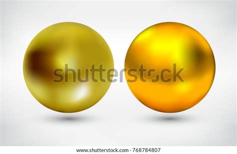 Realistic Golden Ball Gold Spherevector Illustration Stock Vector