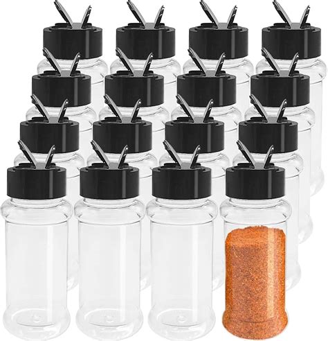 16 Pack 3 5 Oz Plastic Spice Jars Empty Seasoning Bottles Containers With Shaker Lids For