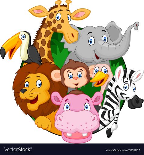 Cartoon Safari Animals Royalty Free Vector Image