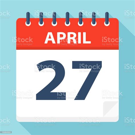 April 27 Calendar Icon Stock Illustration Download Image Now April