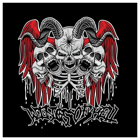 Wings Of Hell Skull With Angel Wings Vector Art At Vecteezy