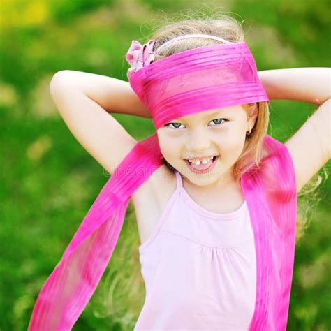 Sweet Little Girl Having Fun In A Park Stock Photo Image Of Lovely
