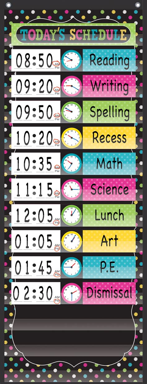 Chalkboard Brights 14 Pocket Daily Schedule Pocket Chart Tcr20752