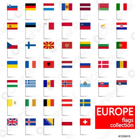 Europe Map With Country Flags