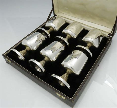 boxed set of 6 sterling goblets by grant macdonald