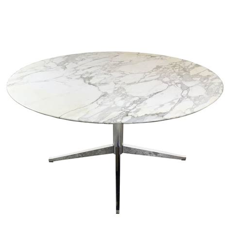 Round Carrara Marble Dining / Conference Table by Florence ...