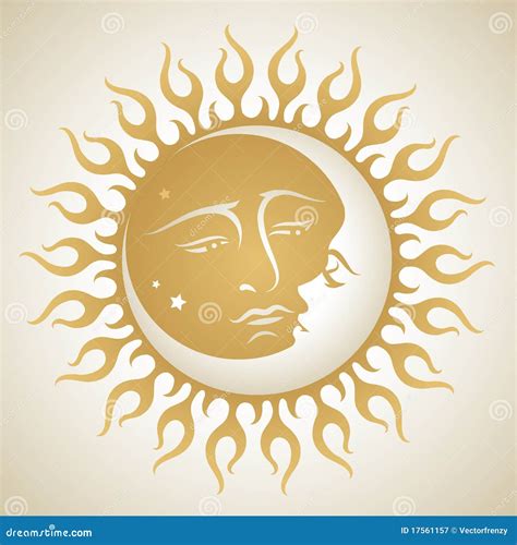 Sun E Lua Ilustração Do Vetor Ilustração De Folclore 17561157