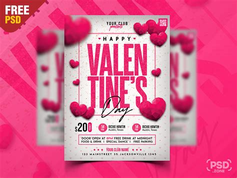 Valentine Day Party Flyer Psd Template Free Printable Form Templates