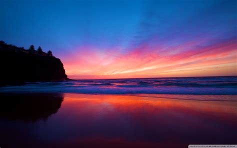 Beautiful Smooth Beach Sunset Ultra Hd Desktop Background Wallpaper