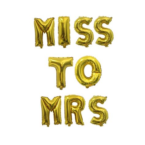 Miss To Mrs Balloons Bridal Shower Banner Gold Silver Letters Foil Balloon Bride Groom Wedding