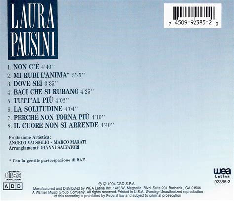 Laura Pausini 1993 Cd Brass Music Cafe