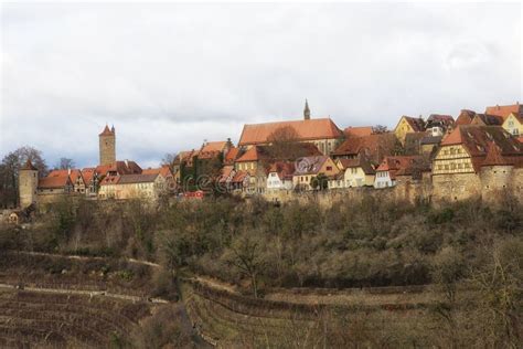 Rothenburg Ob Der Tauber With Traditional German Houses Germany Stock