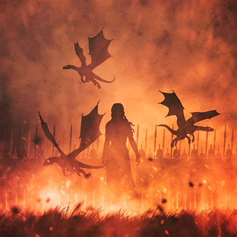 2048x2048 Daenerys Targaryen With Dragons Illustration Ipad Air Hd 4k