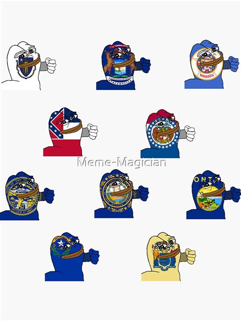 Us States Punching Pepe Massachusetts New Jersey Sticker By Meme