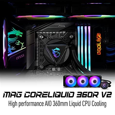 Msi Mag Coreliquid 360r V2 Aio Argb Cpu Liquid Cooler Rotating Cap