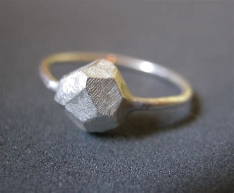 Sterling Silver Rock Ring Valentines T Faceted Jewelry Etsy