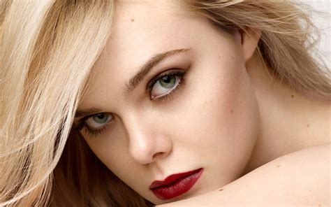 Wallpaper Celebrity Makeup Red Lipstick Portrait Face Women Elle Fanning 2560x1600